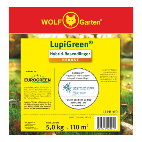 WOLF-Garten Herbst-Rasendünger Lupigreen Hybrid P 002 für 220 m²