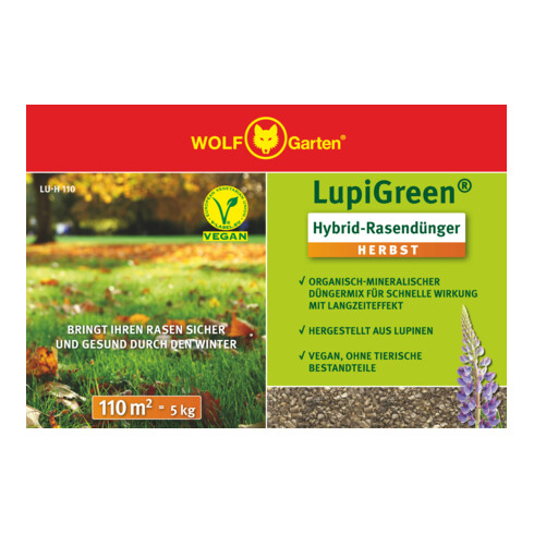 WOLF-Garten Herbst-Rasendünger Lupigreen Hybrid P 002 für 220 m²