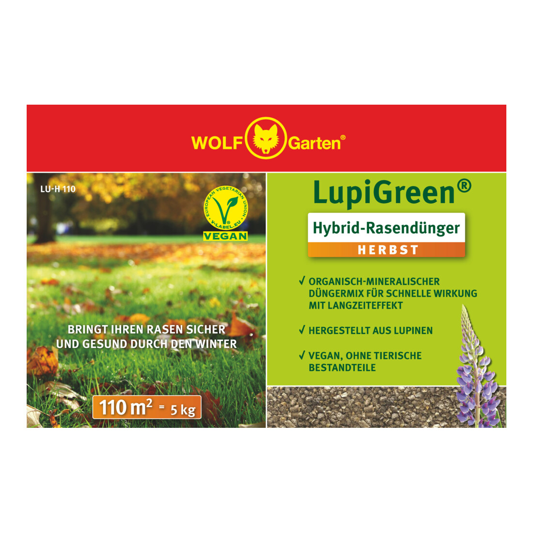 WOLF-Garten Herbst-Rasendünger Lupigreen Hybrid P 002 für 220 m²