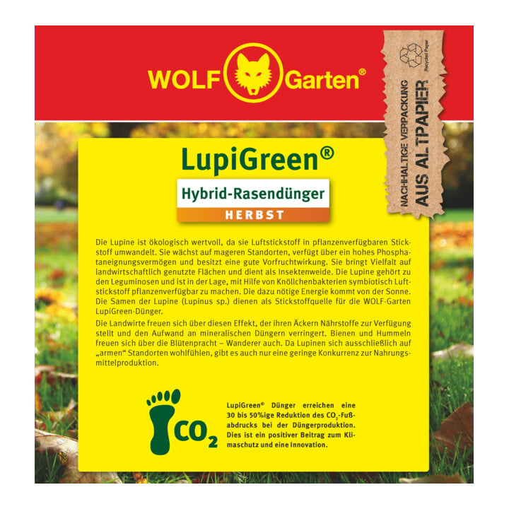 WOLF-Garten Herbst-Rasendünger Lupigreen Hybrid P 002 für 220 m²