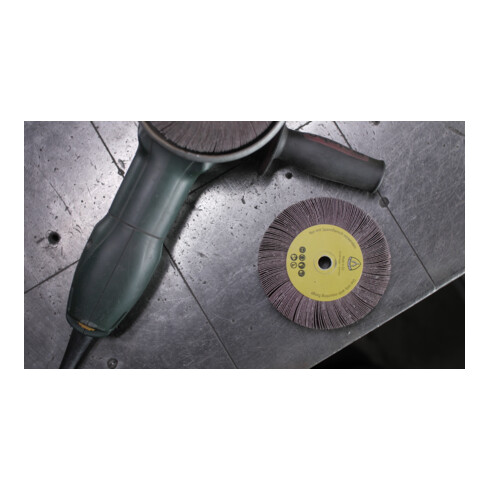 Roulette de ponçage LS 309 X Klingspor WSM 617 125 x 20 mm grain 80 filetage M14