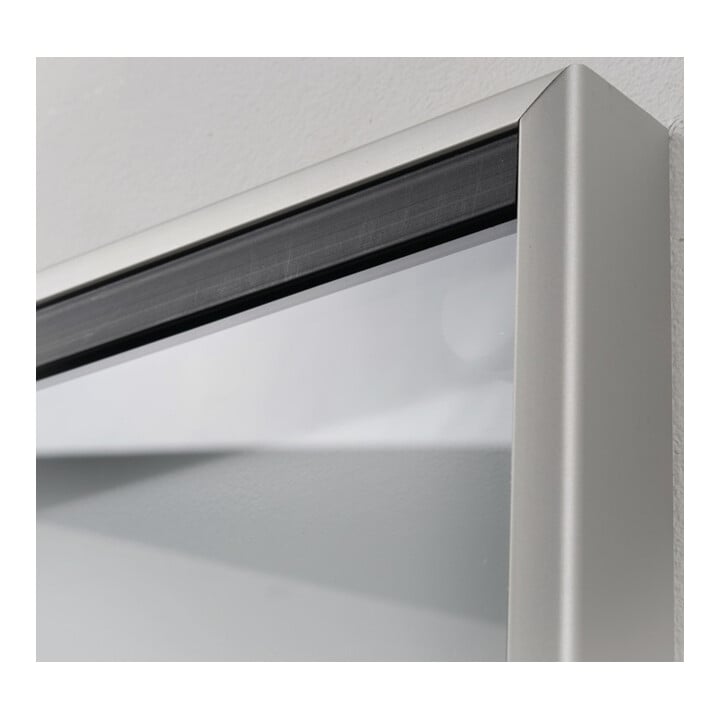 WSM Schiebetürschaukasten 8xDIN A4 B920xH674xT30mm ESG-Glastür Ecken abgerundet