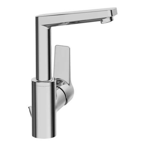 Hansa Waschtisch-Einhebelmischer HANSATWIST He stl, m Abl-Garnitur, Ausl. 130mm, chr