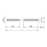 WT-S A2 6,5 x 65, tête fraisée cylindrique, T-Drive, FST, W15, 100 pcs. (WT-S-6,5X65)