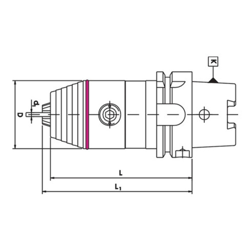 WTE Universalbohrfutter Spann-D.0,5-13mm DIN69893-A HSK-A63 f.Rechts-/Linkslauf
