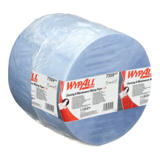 WypAll L30 chiffons de nettoyage bleus pour nettoyage + maintenance, 1 rouleau bleu x 1 000 chiffons bleus 3 couches