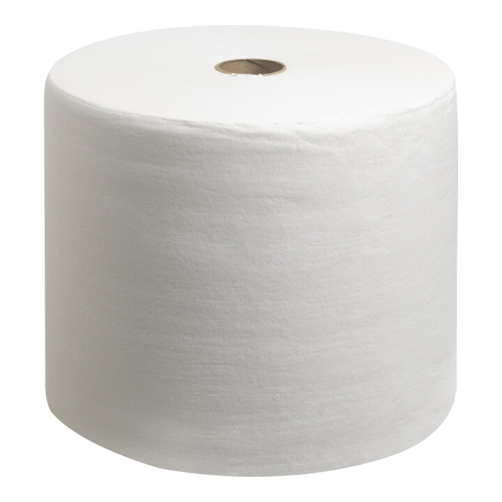 WypAll L40 Lingettes sur grande bobine, 1 rouleau de 750 lingettes blanches, 1 couche