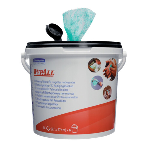 WYPALL Lingettes de nettoyage 27x27 cm, seau de 90 lingettes