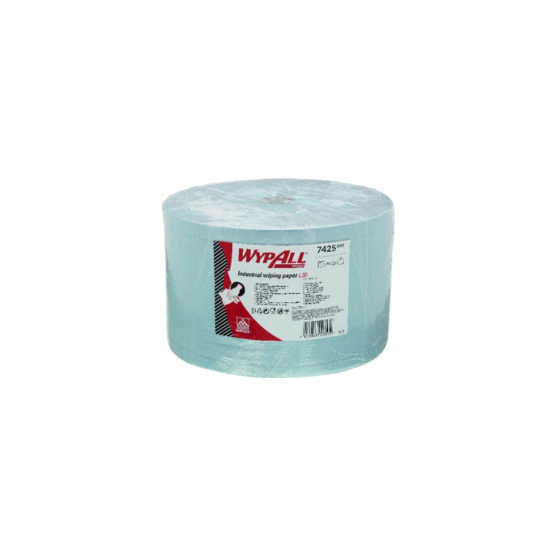 WypAll Papieressuie-tout pour tâches de nettoyage industrielles L30, rouleau jumbo, 1 rouleau x 750 essuie-tout, 3 plis, bleu