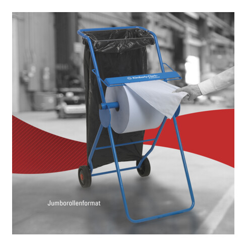 WypAll Papierwischtücher für industrielle Reinigungsaufgaben L30, Jumborolle, 1 Rolle x 670 Wischtücher, 3-lagig, blau