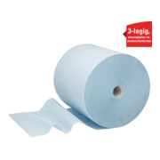 WypAll Papierwischtücher für industrielle Reinigungsaufgaben L30, Jumborolle, 1 Rolle x 670 Wischtücher, 3-lagig, blau-4