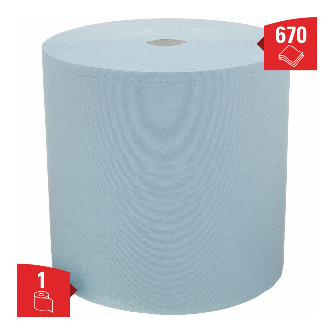 WypAll Papierwischtücher für industrielle Reinigungsaufgaben L30, Jumborolle, 1 Rolle x 670 Wischtücher, 3-lagig, blau