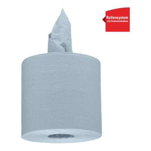 WypAll Papierwischtücher für Lebensmittel & Hygiene, 6 Rollen x 630 Wischtücher, 1-lagig, blau
