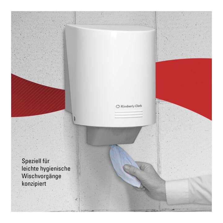 WypAll Papierwischtücher für Lebensmittel & Hygiene, 6 Rollen x 630 Wischtücher, 1-lagig, blau