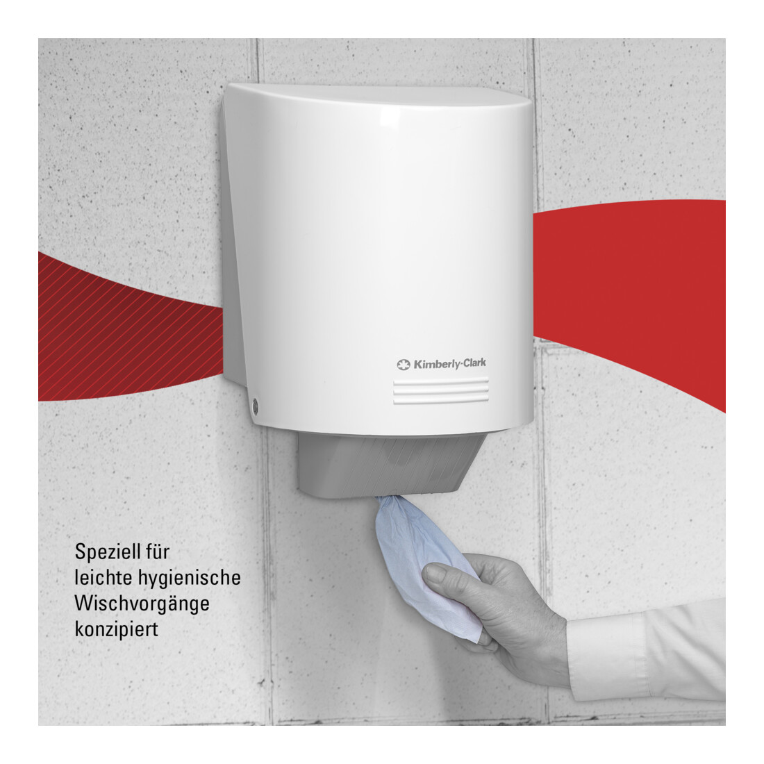 WypAll Papierwischtücher für Lebensmittel & Hygiene, 6 Rollen x 630 Wischtücher, 1-lagig, blau