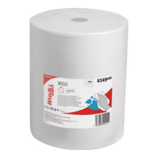 WypAll X60 Multi-Task Lingettes de nettoyage, 1 grande rouleau x 650 lingettes industrielles blanches