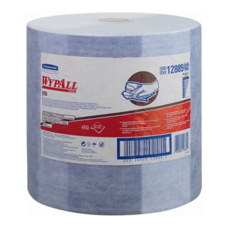 WypAll X90, 1 grande rouleau de 450 lingettes bleues 2 couches