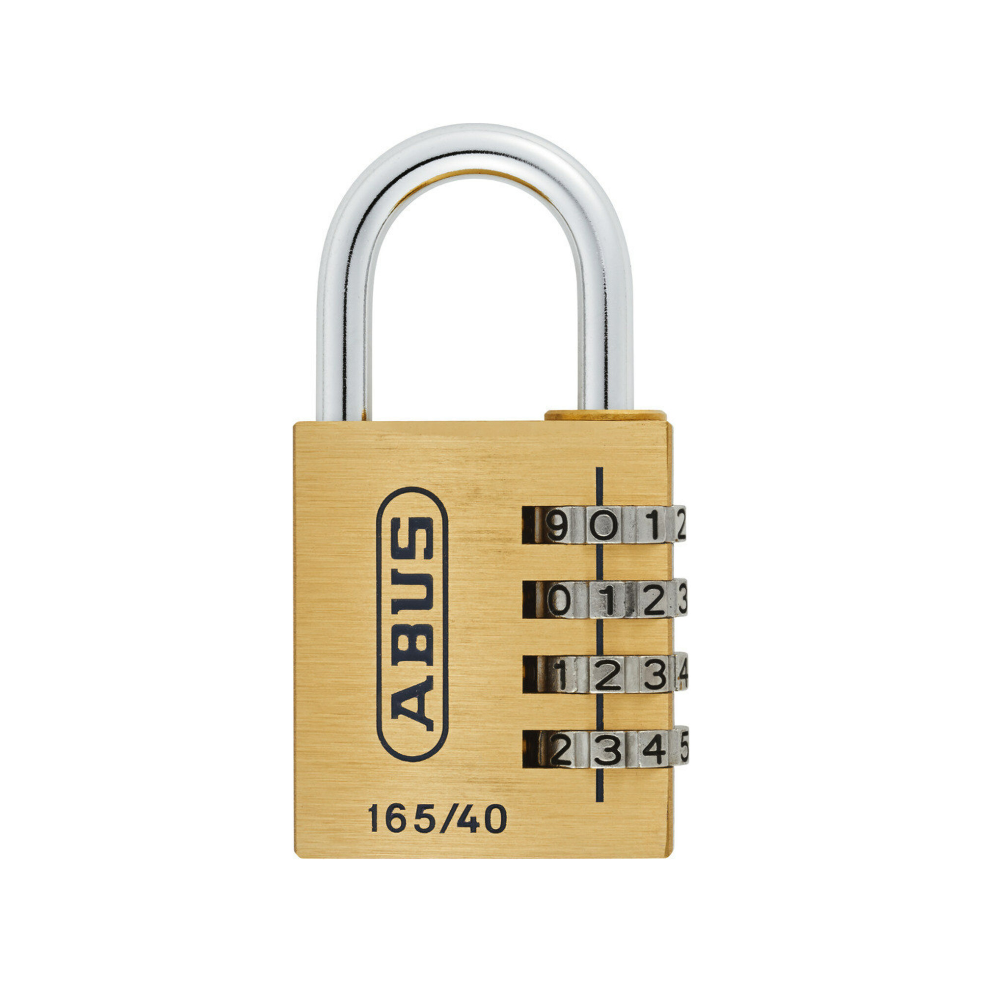 ABUS 165 Zahlenvorhangschloss - 40 mm, Messing - mit 4 Zahlenrollen, 20361