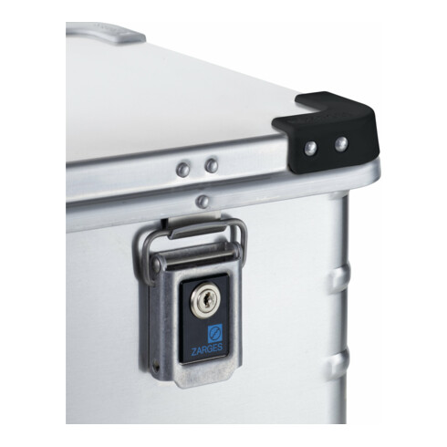 ZARGES Coffre en aluminium 24 l L500×I340×P200 mm avec joint, poignée à ressort et fermeture à clapet