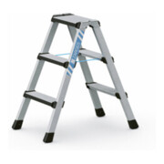 ZARGES Stufen-Stehleiter, beidseitig begehbar, gepolsterte Stufenvorderkante