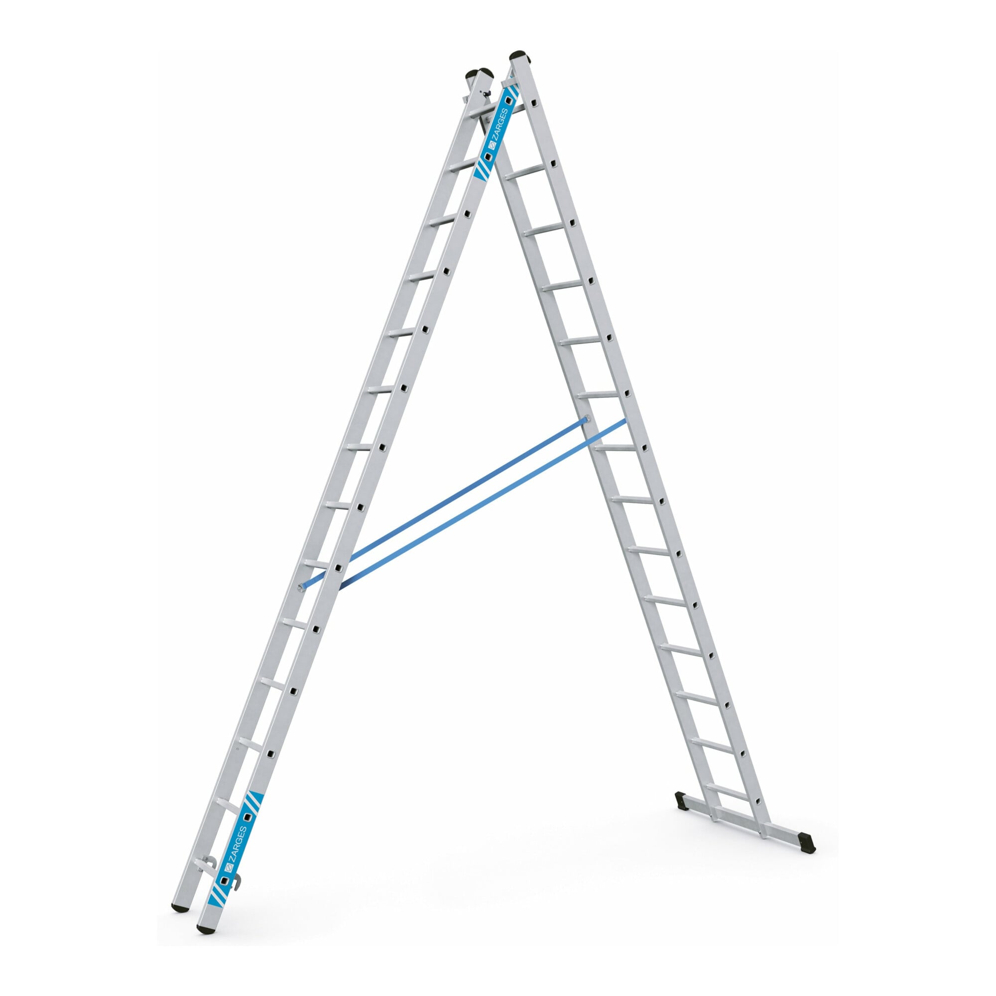 ZARGES Kombi-Steh-Schiebeleiter Combimaster Plus X, 2 x 14 Sprossen