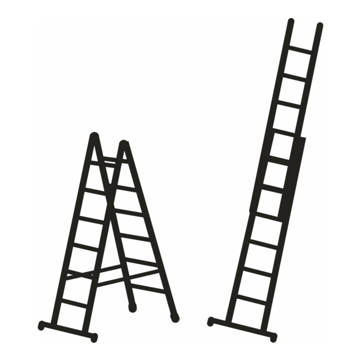 ZARGES Kombi-Steh-Schiebeleiter Combimaster Plus X, 2 x 6 Sprossen