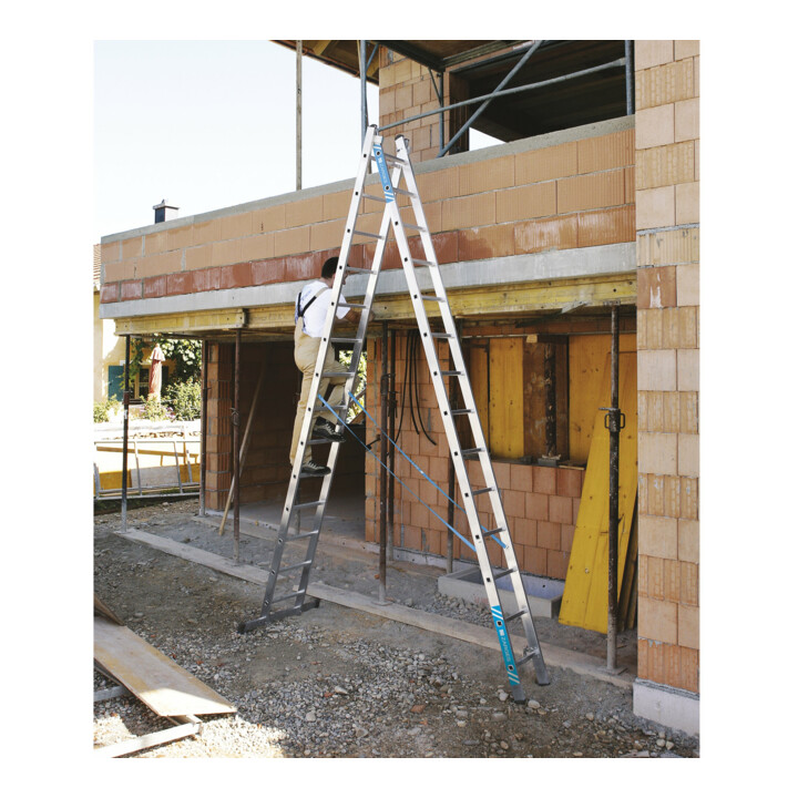 ZARGES Kombi-Steh-Schiebeleiter Combimaster Plus X, 2 x 6 Sprossen