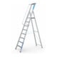 Set Stehleiter mit Sicherheitsplattform Leiterlänge 3160 mm + Eimerhaken verz. f.Sprossenleitern