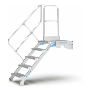 ZARGES LM-Treppe mit Plattform 45° 9 Stufen, 800 mm breit, Höhe 1.93 m