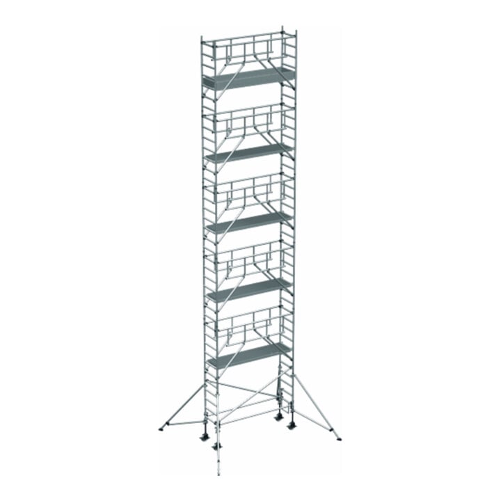 ZARGES Multitower S-PLUS 1T - Fahrgerüst Ausleger Arbeitshöhe 12.35 m 10.35 m + Plattform 0.60 m x 2.50 m