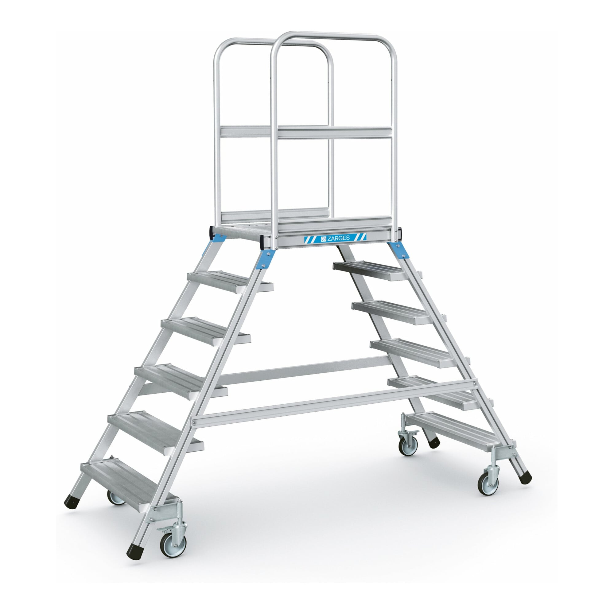 ZARGES Podesttreppe beidseitig 6 Stufen