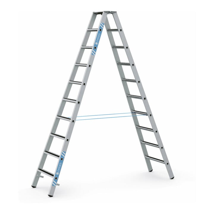 Set ZARGES R13step B - LM-Stufen-Stehleiter 2 x 10 Stufen + Werkzeugtasche