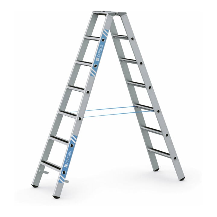 Set ZARGES R13step B - LM-Stufen-Stehleiter 2 x 7 Stufen + Werkzeugtasche