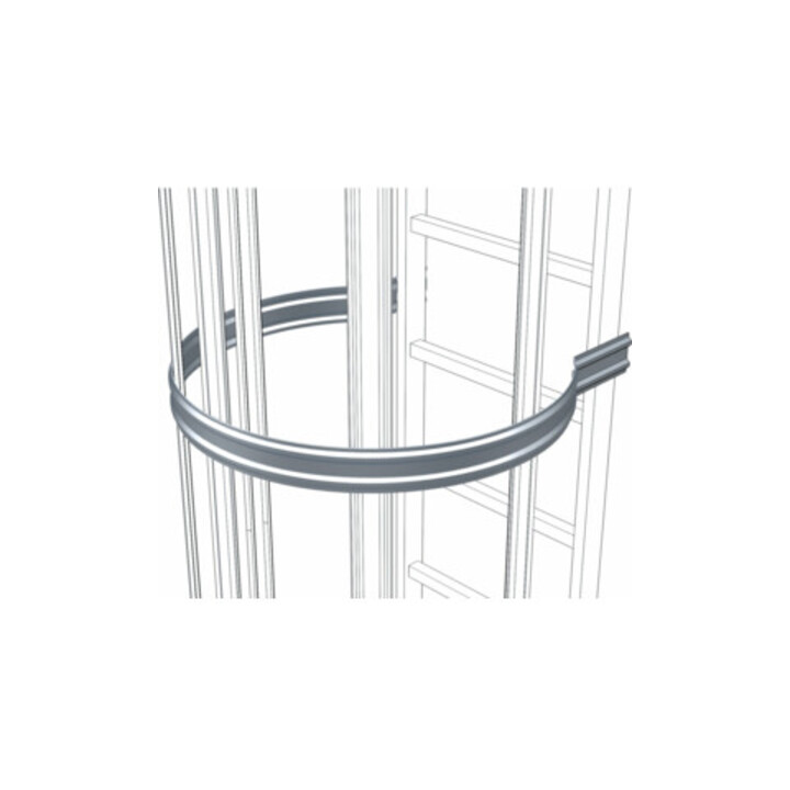 Set ZARGES Doppelsicherungsschranke ST + ZARGES Rückenschutzbügel D = 700 mm Stahl verzinkt