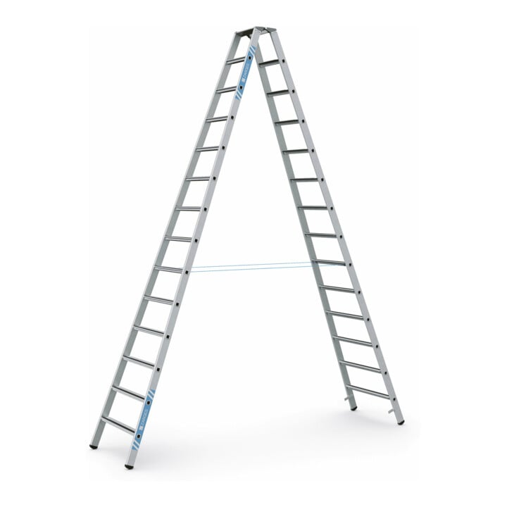 Set ZARGES Saferstep B - LM-Stufen-Stehleiter 2 x 14 Stufen + Werkzeugtasche