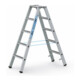 Set ZARGES Saferstep B - LM-Stufen-Stehleiter 2 x 5 Stufen + Eimerhaken verz. f.Sprossenleitern