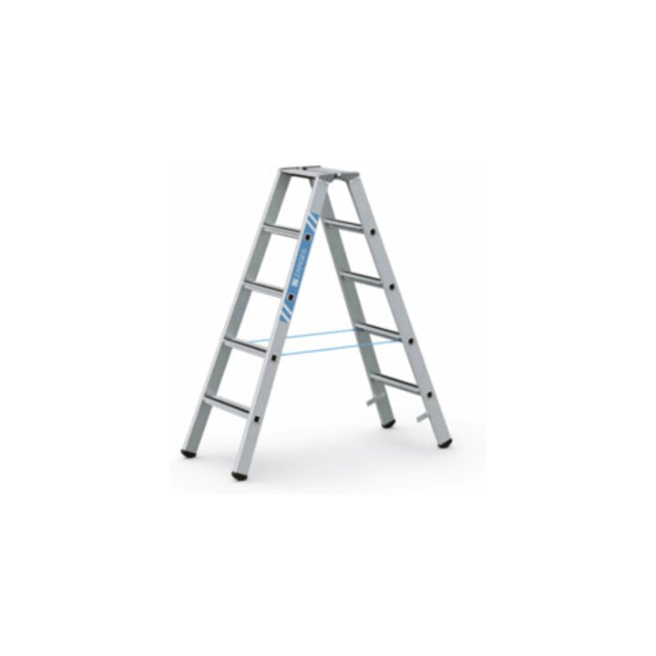 Set ZARGES Saferstep B - LM-Stufen-Stehleiter 2 x 5 Stufen + Eimerhaken verz. f.Sprossenleitern