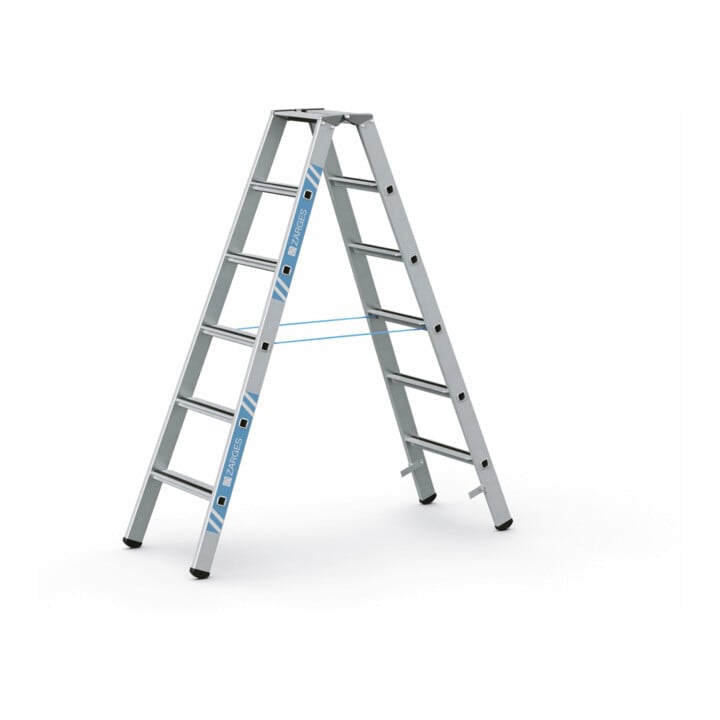 Set ZARGES Saferstep B - LM-Stufen-Stehleiter 2 x 6 Stufen + Werkzeugtasche für Akkuschrauber