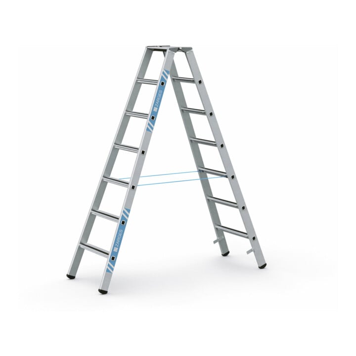 Set ZARGES Saferstep B - LM-Stufen-Stehleiter 2 x 7 Stufen + Werkzeugtasche für Akkuschrauber
