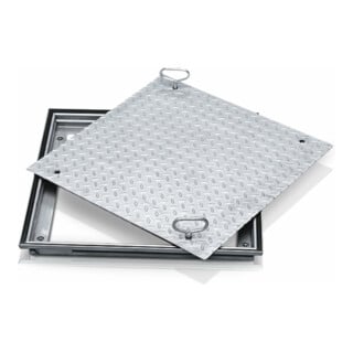 ZARGES Schachtabdeckung Aluminium 600 x 600 mm Außenmaß 760 x 760 mm