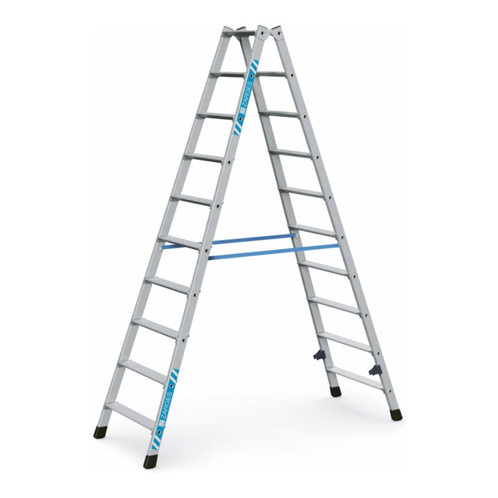 Set Stufen-Stehleiter beids. Geb rdelt 2 x 10 Stufen + Werkzeugtasche f r Akkuschrauber