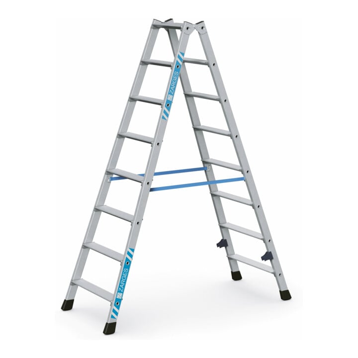 Set Stufen-Stehleiter beids. Geb rdelt 2 x 8 Stufen + Werkzeugtasche f r Akkuschrauber
