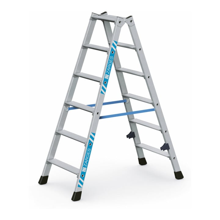 Set Stufen-Stehleiter Z 300 gebördet 2 x 6 Stufen + Werkzeugtasche
