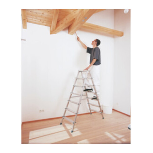 ZARGES Stufenstehleiter Alu 2seitig mPerlongurte