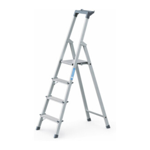 ZARGES Stufenstehleiter Alu 4Stufen 1seitig Plattform-H810mm 3.3kg eloxHolme