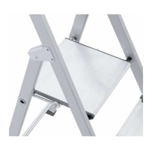 ZARGES Stufenstehleiter Alu 4Stufen 1seitig Plattform-H810mm 3.3kg eloxHolme