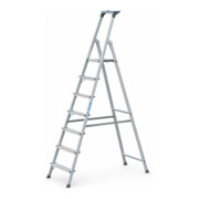 ZARGES Stufenstehleiter Alu 7Stufen 1seitig Plattform-H1470mm 5.7kg eloxHolme