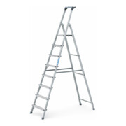 ZARGES Stufenstehleiter Alu 8Stufen 1seitig Plattform-H1700mm 7.1kg eloxHolme