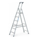 ZARGES Stufenstehleiter Aluufen 1seitig Plattform-H1240mm 4.9kg eloxHolme-1