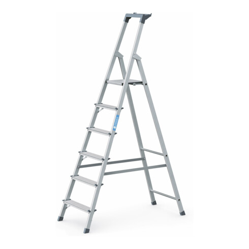 ZARGES Stufenstehleiter Aluufen 1seitig Plattform-H1240mm 4.9kg eloxHolme